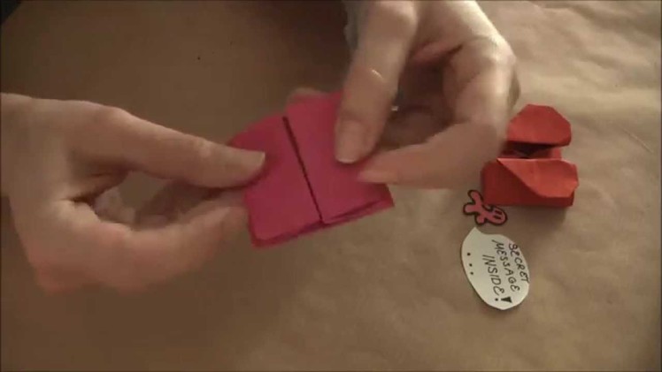 Geheim Schachtel Box aus Papier Herz. Secret Box Origami DIY