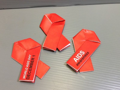 Make Your Own Origami AIDS Red Ribbon - World AIDS Day