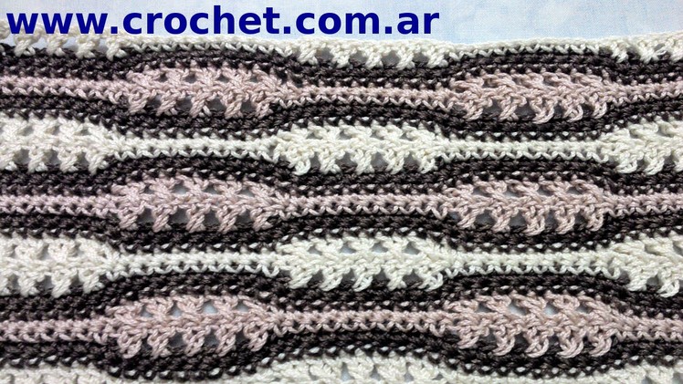 Punto fantasía N° 10 en tejido crochet tutorial paso a paso.