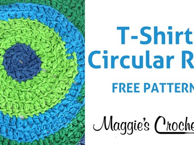 T-Shirt Circular Rug Free Crochet Pattern - Right Handed