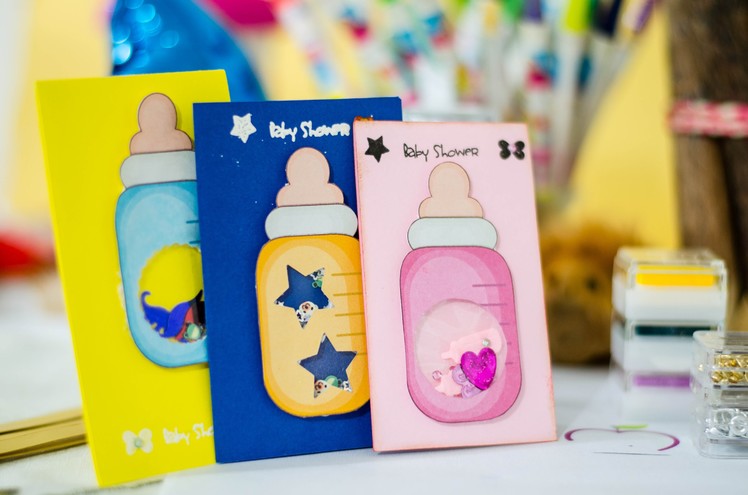 Tutorial: como hacer una tarjeta agitable  para baby shower shaker card DIY