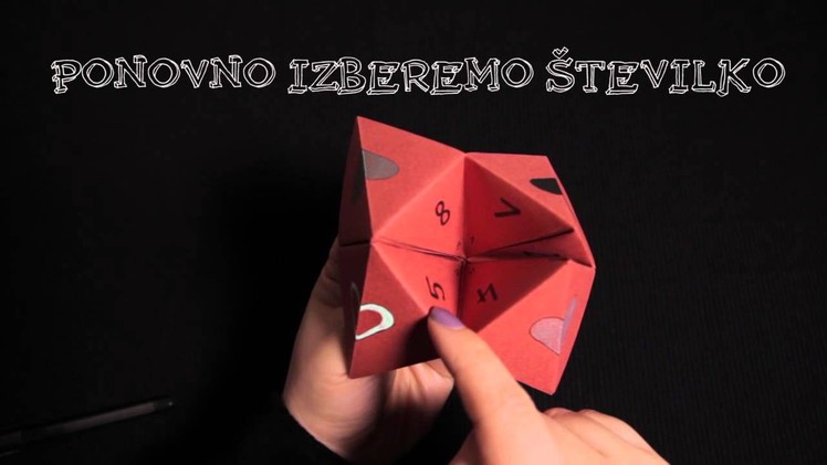 Uporaba origami žabice. how to use origami fortune teller