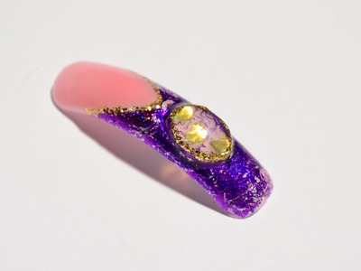 Uv gel liquid stone valentine nail tutorial by Barnea Maria Tereza. Original jewel of love design