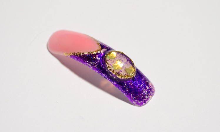 Uv gel liquid stone valentine nail tutorial by Barnea Maria Tereza. Original jewel of love design