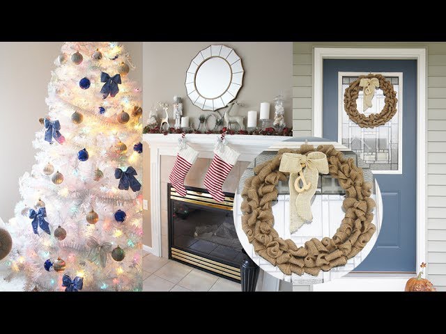 Christmas Decorations ❄ DIY Burlap Wreath + Living Room Tour! | Charmaine Dulak