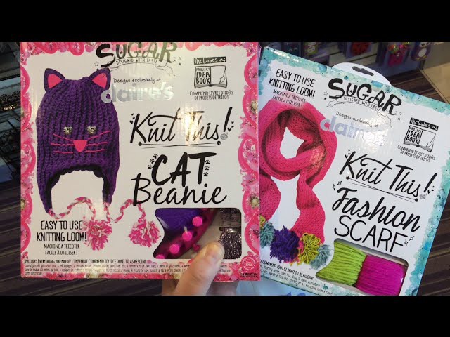 Claire's Boutique Knit This! | Cat Beanie kit & Fashion Scarf kit