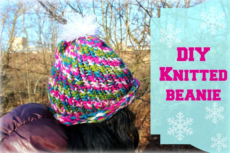 DIY knitted beanie inspired by SaraBeautyCorner
