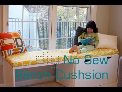 DIY No Sew Bench Cushion Seat. Window Seat Cushion without sewing