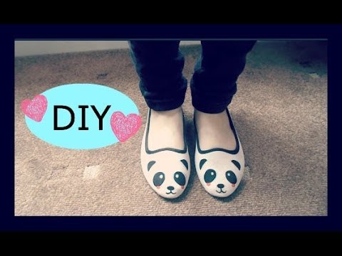 DIY: Printed panda shoes