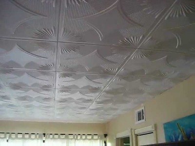 DIY STYROFOAM INSTALL How to install yourself Ceiling Tiles interior design and crafts
