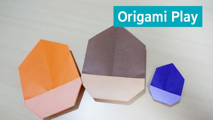 도토리 종이접기(도토리 만들기) Origami Acorn