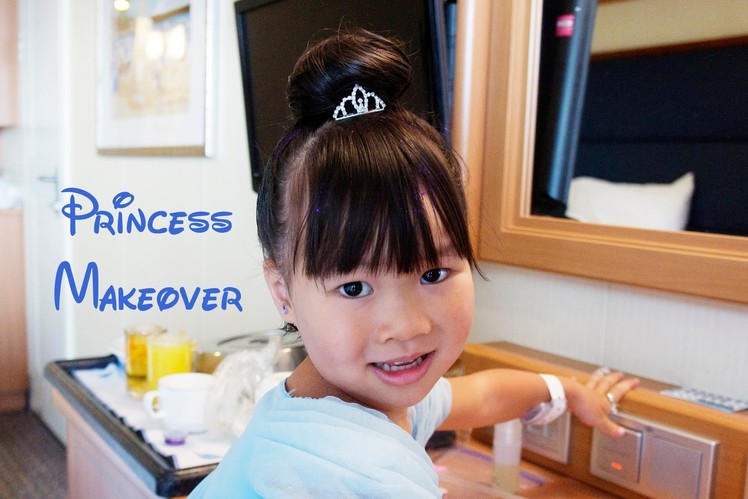 How To: DIY Disney Princess Makeover Tutorial For Short Hair Girl in Bibbidi Bobbidi Boutique Style