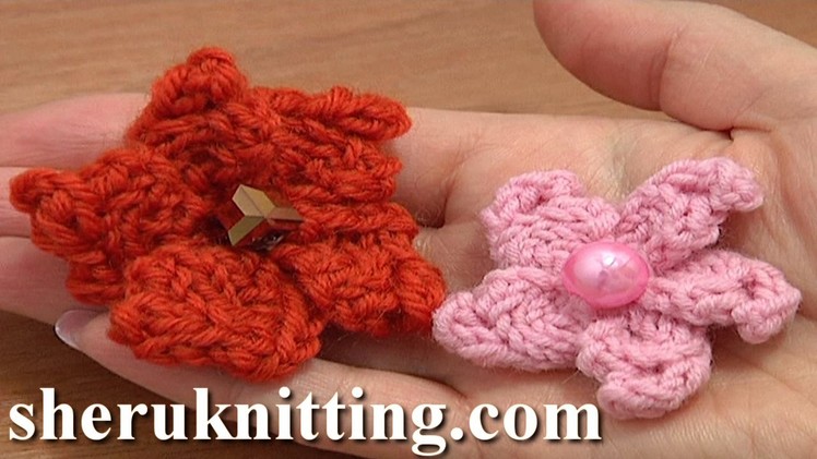 Knitted 5-Petal Flower Tutorial 5 Knit Bobble Stitch