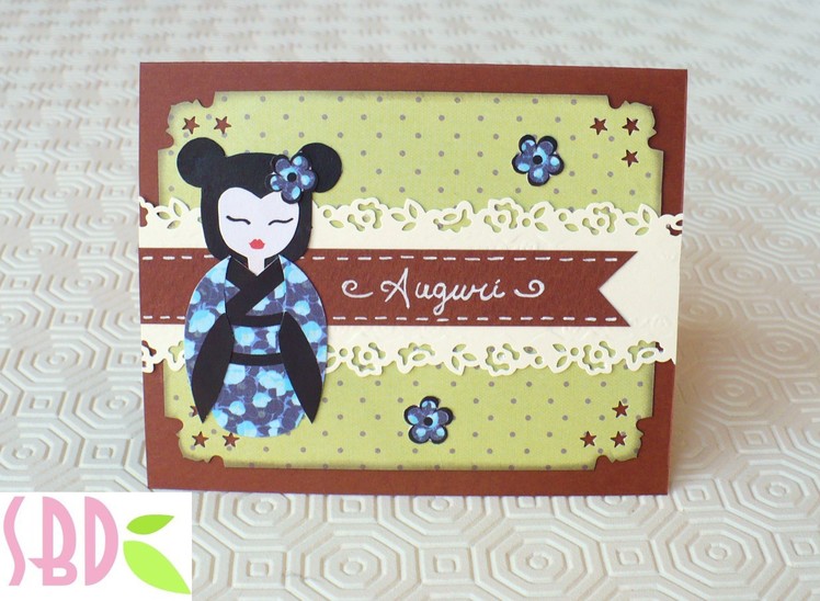 Scrapbooking tutorial: Card Auguri Geisha