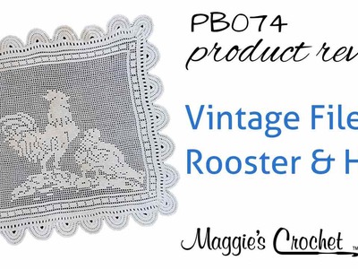 Vintage Filet Rooster & Hen Crochet Pattern Product Review PB074
