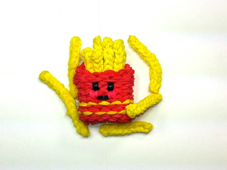 3-D Happy Fries Tutorial by feelinspiffy (Rainbow Loom)