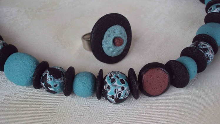 Collana "porosa" Volcanic Beads (polymer clay beads. perle in fimo)