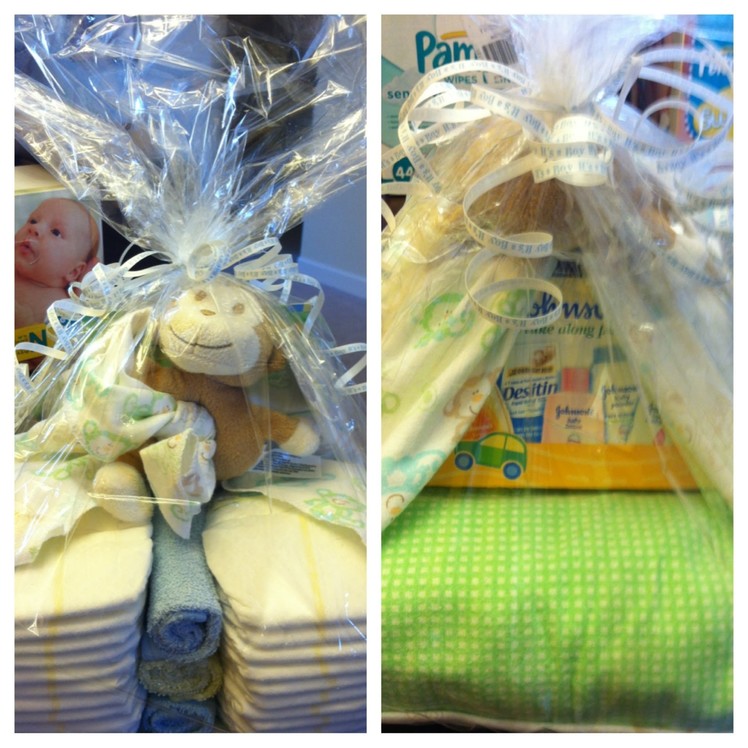 Craft ideas: baby shower gift-stork diaper bundle