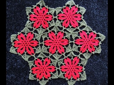 Crochet : Flor de Navidad # 2.  Uniones