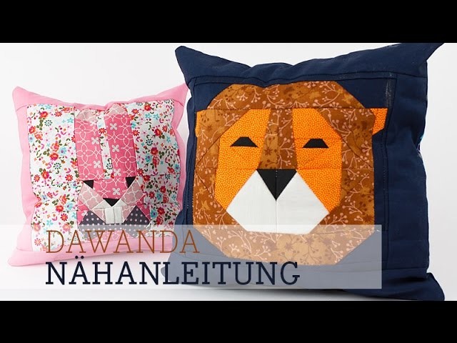 DaWanda Nähanleitung: Paper Piecing Löwe mit DIY Eule