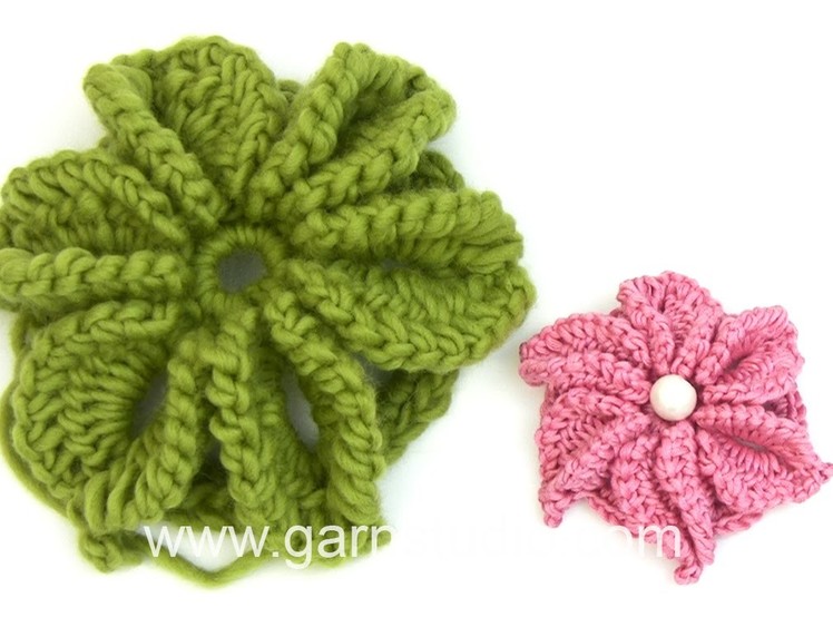 DROPS Crocheting Tutorial: How to work a beautiful flower with six petals