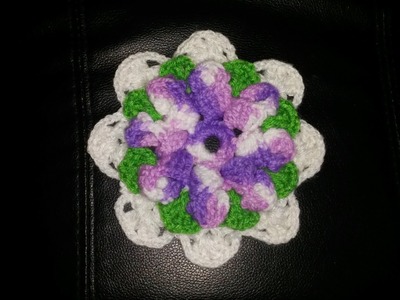 Flor de 8 petalos a crochet