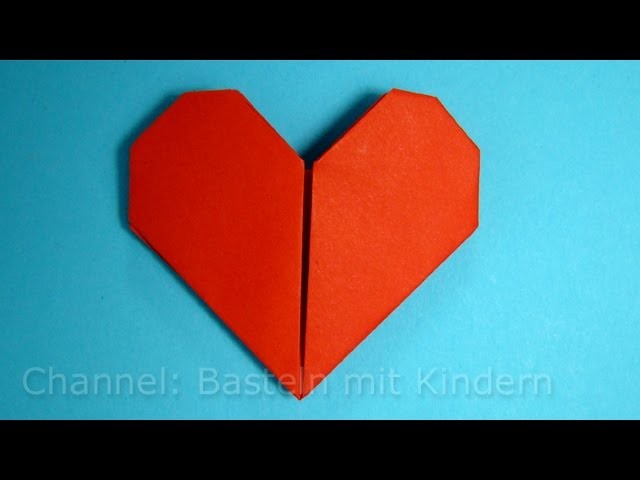 Herz falten - Einfaches DIY Geschenk basteln - Origami Herz