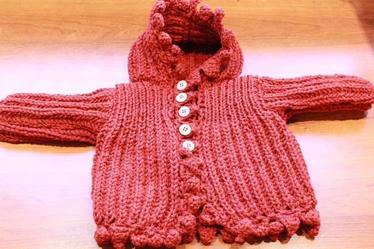 How to knit brioche stitch Baby cardigan. Selanik Bebek Hırkası Yapılışı