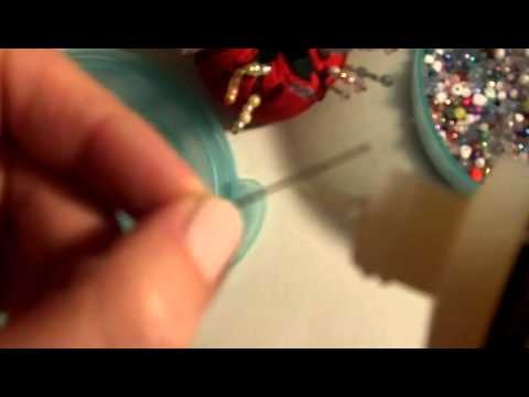 How to make a beaded stick pin! Great for card making embellishment!