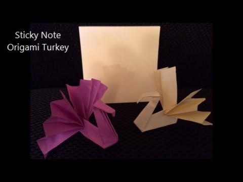 How To Make an Origami Turkey Using a Sticky Note