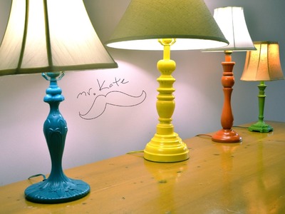 Mr. Kate Quickie: DIY Colorful Thrift Store Lamps