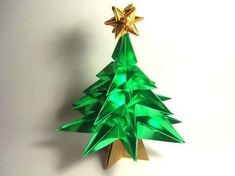 Origami Christmas Tree (variation NO glue!)