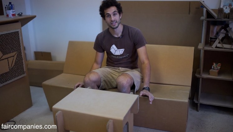 Origami-style cardboard furniture for dorms, urban nomads