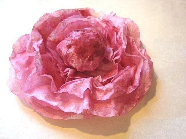 PAPER PEONY FLOWER from coffee filters.