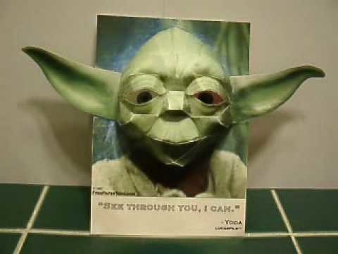 Papercraft 3D Yoda Illusion - he's watching you!