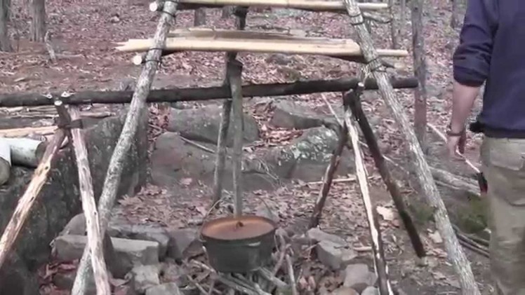 The Best Bushcraft Camp Fire Setup Part 3- Adjustable Pot Hanger