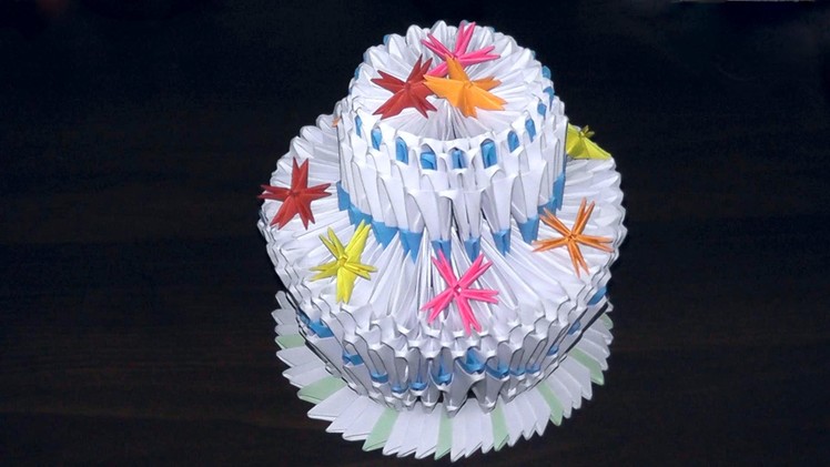3D origami birthday cake (pie) tutorial