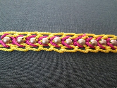Beadwork in triple chain stitch - hand embroidery