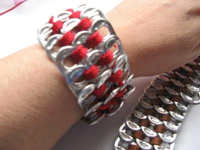 Crochet soda tab bracelet