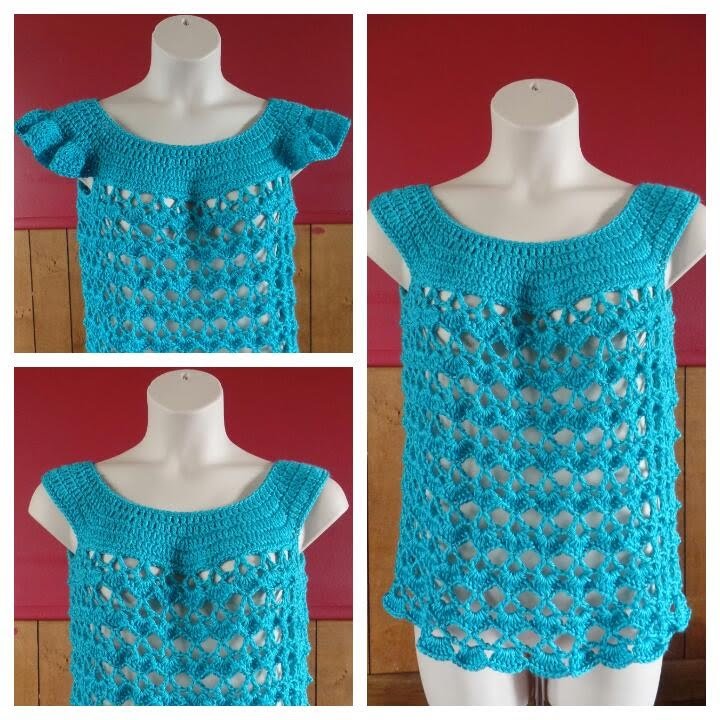 #Crochet Women's L.XL Top Shirt with optional sleeves #TUTORIAL