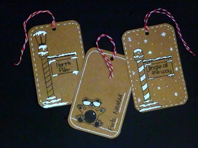 DIY 8 Christmas Tags with One Sheet of Paper and Stamps