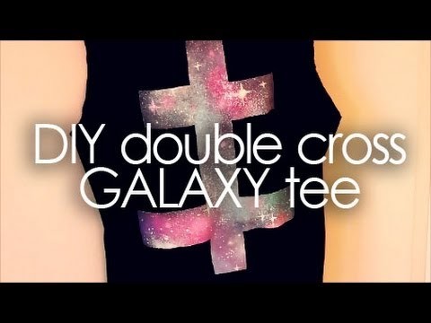 DIY Double cross galaxy tee