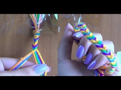 DIY Rainbow Fishtail Friendship Bracelet with Yarn