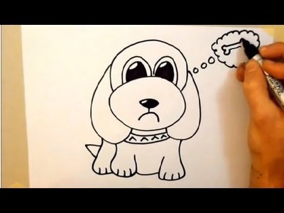 Draw a cartoon dog in 2 minutes