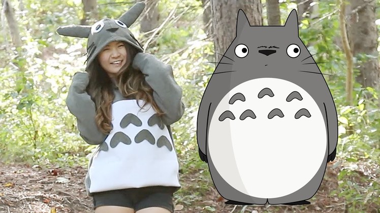 How to | DIY Easy Totoro Costume (No sew) | Halloween