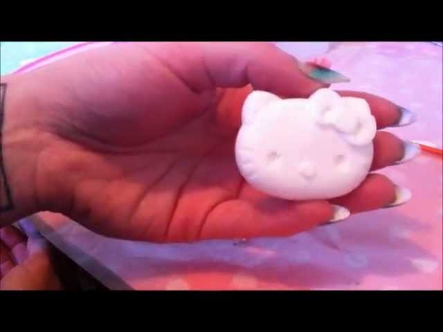 How to Make a Hello Kitty cabochon charm in 10 minutes - for decoden, jewelry, scrapbooking and more