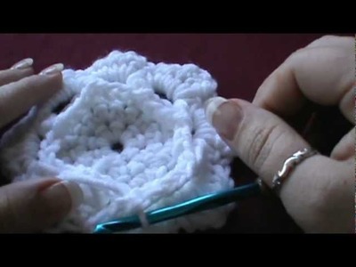 How to the Crochet the "Irish Rose" flower--Video 3