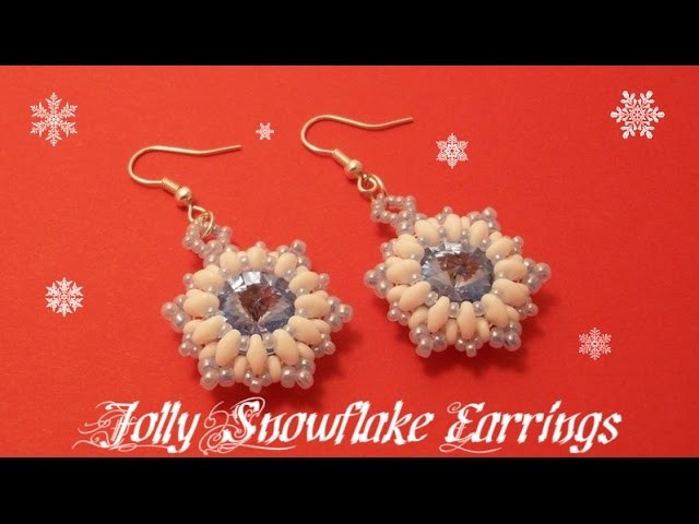 Jolly Snowflake Earrings Beading Tutorial by HoneyBeads1