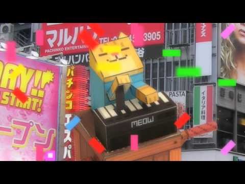 Keyboard cat papercraft tribute