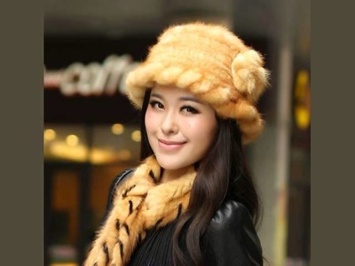 Knitted Mink Fur Hat